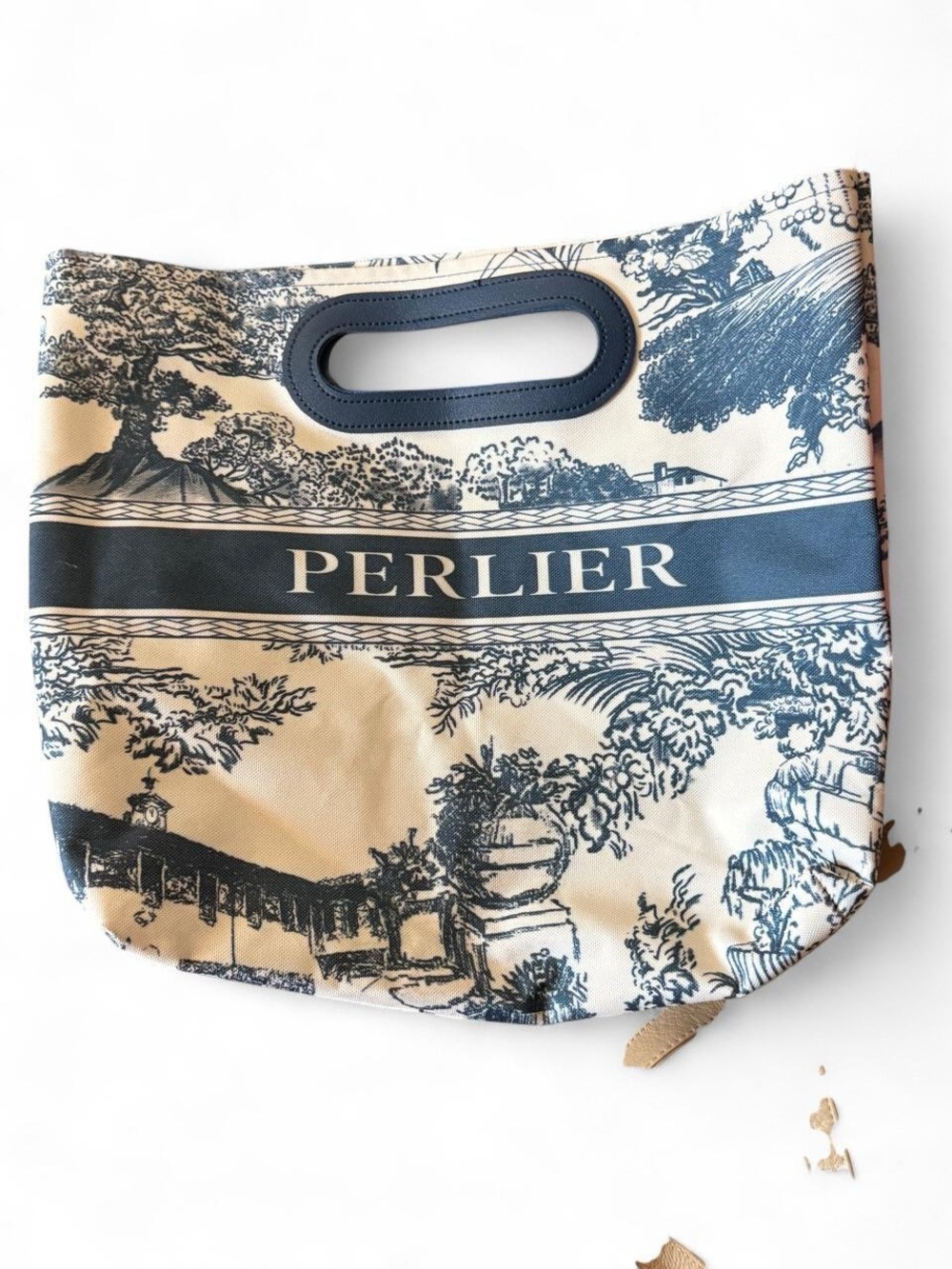 Perlier Navy & Cream Scenic Toile Tote